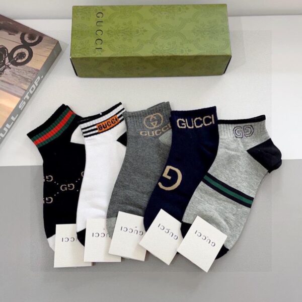 replik,replica,schmuck,1:1,beste,ohrringe,ring,Repliken (5 Paar pro Packung) GUCCI Neue mittelhohe Unisex-Socken, reine Baumwolle (SUA4V)