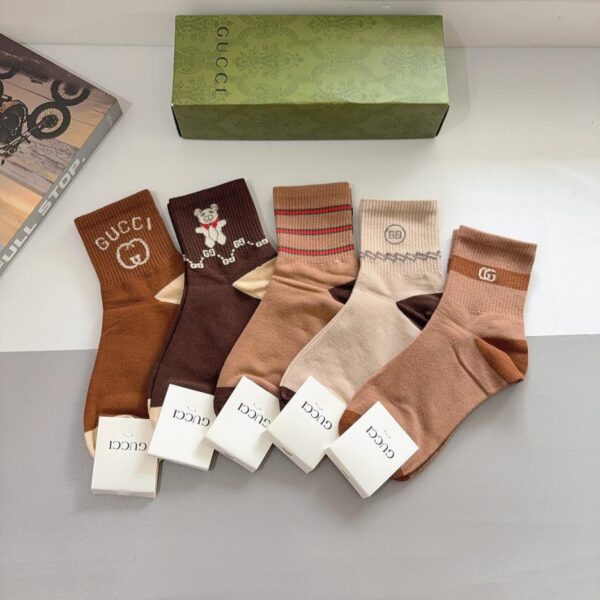 replik,replica,schmuck,1:1,beste,ohrringe,ring,Repliken (5 Paar pro Packung) GUCCI Neue mittelhohe Socken, reine Baumwolle (R7G9X)