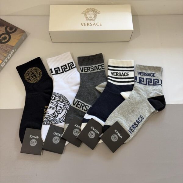 replik,replica,schmuck,1:1,beste,ohrringe,ring,Repliken [Eine Packung enthält fünf Paar] VERSACE Herren-Socken aus reiner Baumwolle, mittelhoch (DM0NJ)