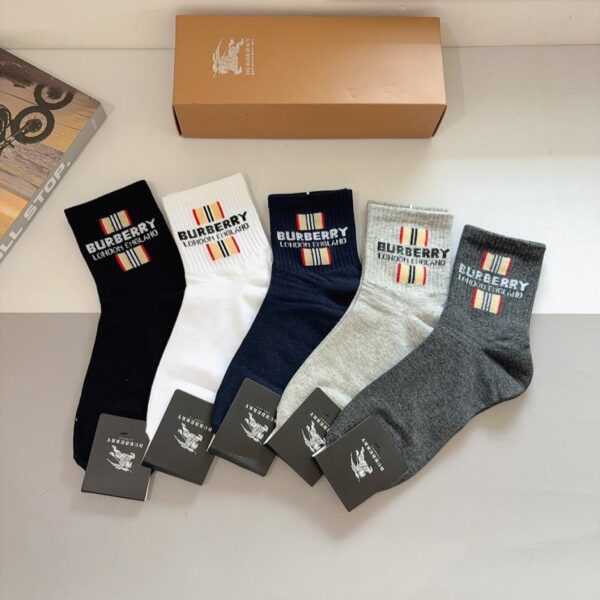 replik,replica,schmuck,1:1,beste,ohrringe,ring,Repliken (5 Paar pro Packung) Burberry Herren-Socken, mittelhoch, 100 % Baumwolle (G5ASX)