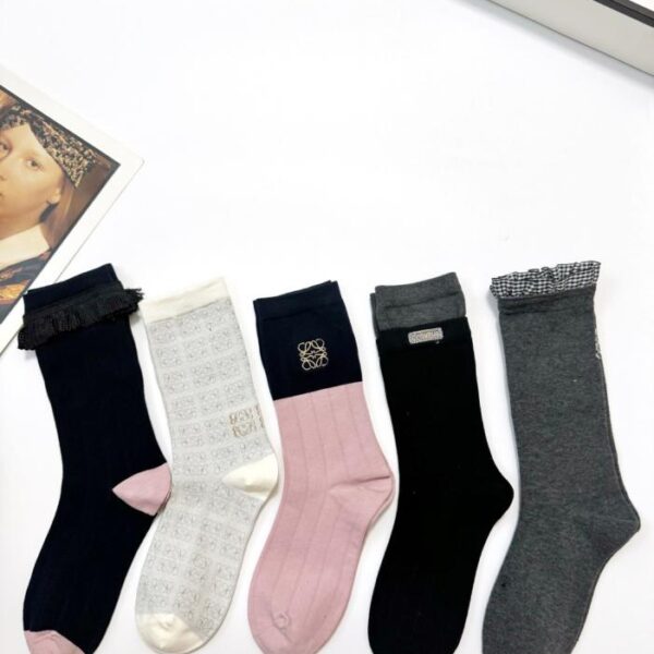 replik,replica,schmuck,1:1,beste,ohrringe,ring,Repliken [5 Paar pro Packung] Loewe Classic Logo Socken aus reiner Baumwolle, mittelhoch (N9J8V)