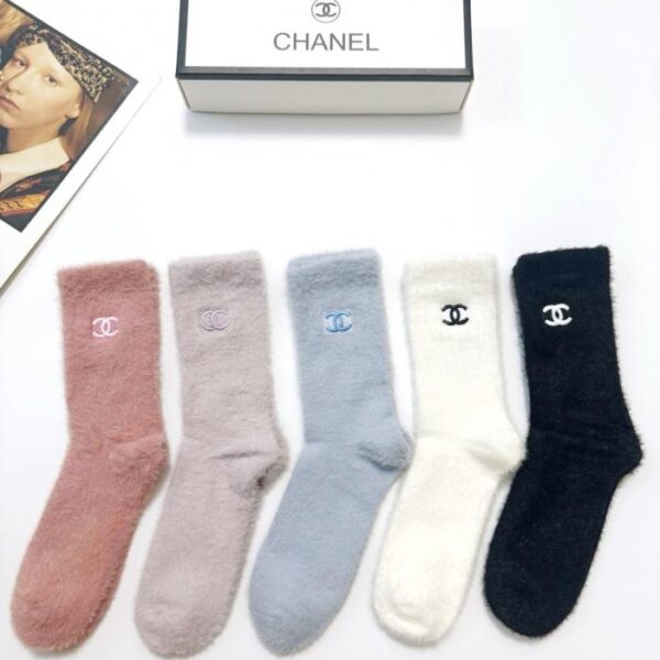 replik,replica,schmuck,1:1,beste,ohrringe,ring,Repliken [5 Paar pro Packung] Chanel Classic Logo Knöchelsocken aus Nerzfleece (GMROM)