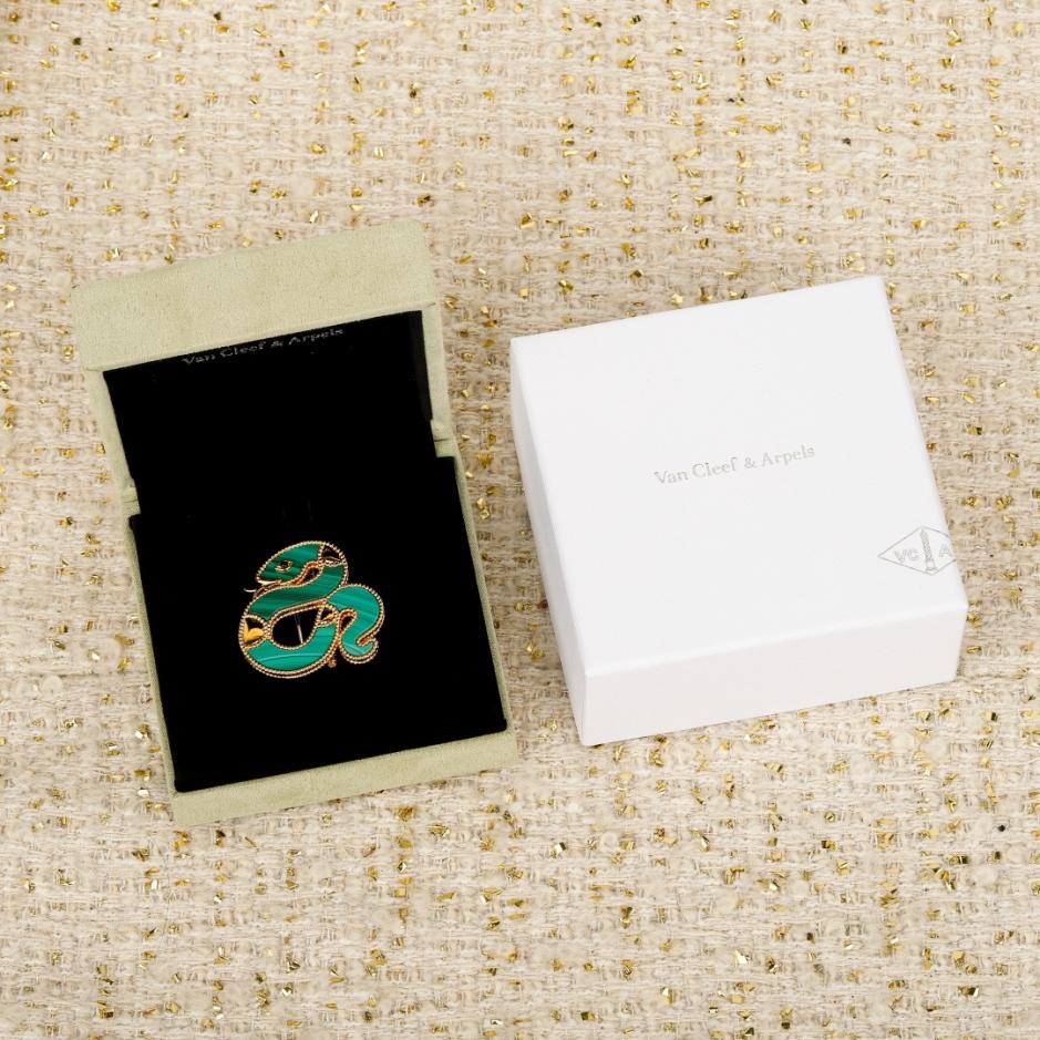 replik,replica,schmuck,1:1,beste,ohrringe,ring,Repliken Boutique / Schlangenförmige Brosche, individuell gestaltbar mit echtem Gold und Diamanten, Lucky Animals®-Serie (5TVDZ)