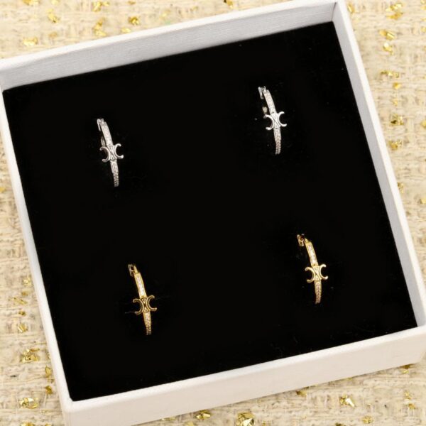 replik,replica,schmuck,1:1,beste,ohrringe,ring,Repliken Boutique / 【Celine 3D Arc de Triomphe Volldiamant-Ohrringe】(RL720)