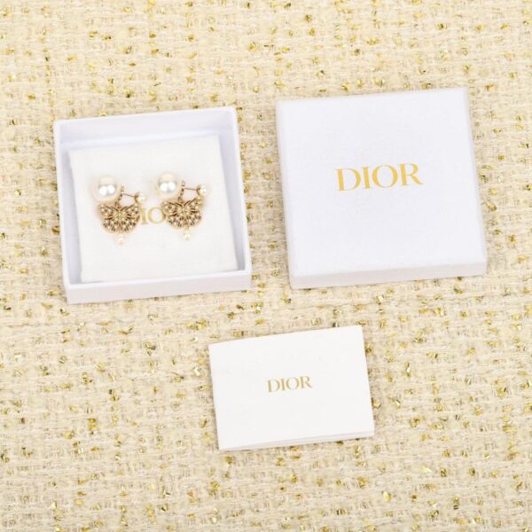replik,replica,schmuck,1:1,beste,ohrringe,ring,Repliken Boutique / 【Dior Ohrringe mit Schmetterlingsmuster, großen und kleinen Perlen】(LEEEF)