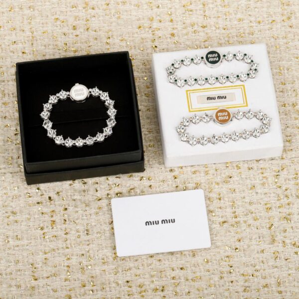 replik,replica,schmuck,1:1,beste,ohrringe,ring,Repliken Boutique / 【MIUMIU Emaille-Buchstaben-Armband mit Volldiamanten】(HTEHL)