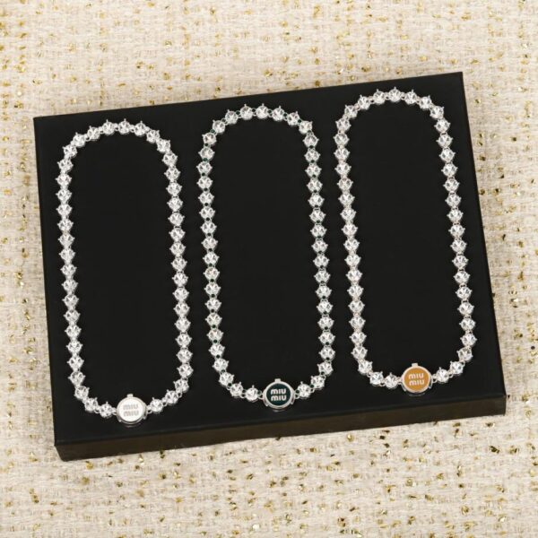 replik,replica,schmuck,1:1,beste,ohrringe,ring,Repliken Boutique / 【MIUMIU Emaille-Buchstaben-Halskette mit Volldiamanten】(F2SXQ)