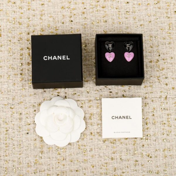 replik,replica,schmuck,1:1,beste,ohrringe,ring,Repliken Boutique / 【Chanel Pink Heart Double C Ohrstecker】(W4IGS)