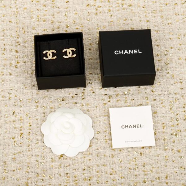 replik,replica,schmuck,1:1,beste,ohrringe,ring,Repliken Boutique / 【Chanel Halb-Diamant-Doppel-C-Ohrringe】(T4TMS)