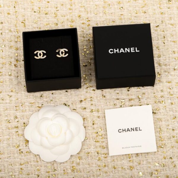 replik,replica,schmuck,1:1,beste,ohrringe,ring,Repliken Boutique / 【Chanel Ohrringe „Doppel-C“ aus halb Gold, halb Diamanten】(YLVIB)