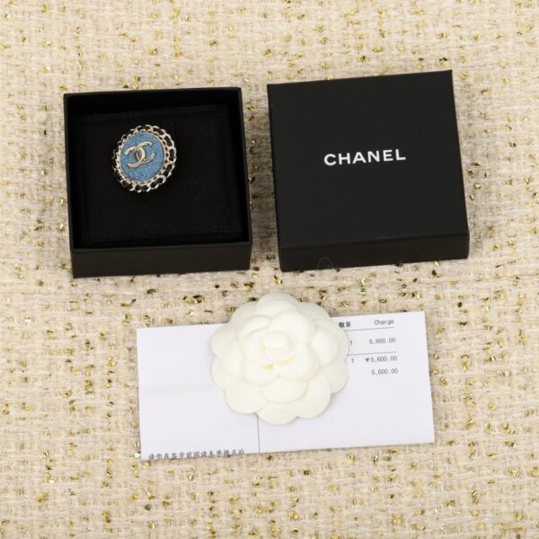 replik,replica,schmuck,1:1,beste,ohrringe,ring,Repliken Boutique / 【Chanel Leder-Denim Ovalbrosche】(8Z9RV)