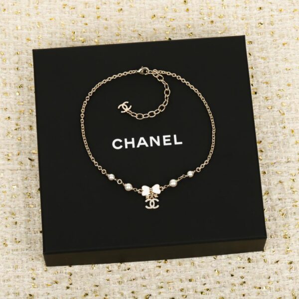 replik,replica,schmuck,1:1,beste,ohrringe,ring,Repliken Boutique / 【Chanel Halskette mit kleinem goldenen Bohnenanhänger und Doppel-C】(QE062)