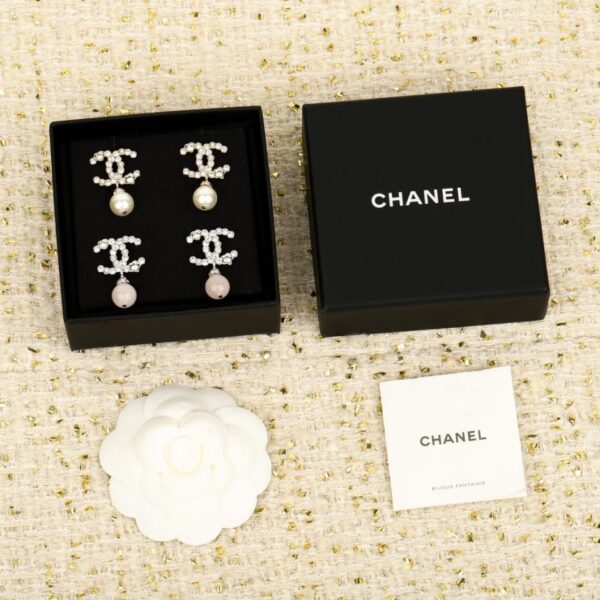 replik,replica,schmuck,1:1,beste,ohrringe,ring,Repliken Boutique / 【Chanel Herzförmige Diamant-Ohrringe mit Doppel-C-Motiv】(KRWBN)