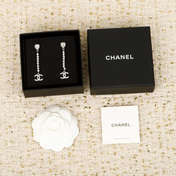 replik,replica,schmuck,1:1,beste,ohrringe,ring,Repliken Boutique / 【Chanel Silberne herzförmige Ohrhänger】(6I87O)
