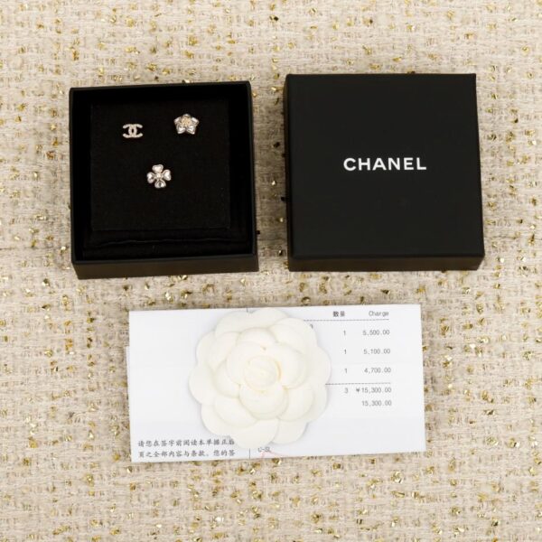 replik,replica,schmuck,1:1,beste,ohrringe,ring,Repliken Boutique / 【Chanel Dreiteiliges Set: Ohrringe mit vierblättrigem Kleeblatt, fünfzackigem Stern und Doppel-C】(55O3G)