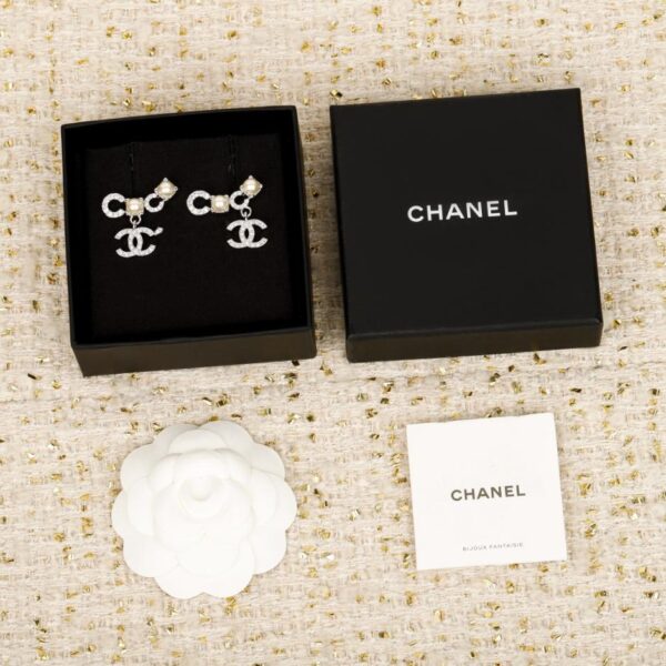 replik,replica,schmuck,1:1,beste,ohrringe,ring,Repliken Boutique / 【Chanel COCO Strass-Perlenohrringe】(CSY0S)