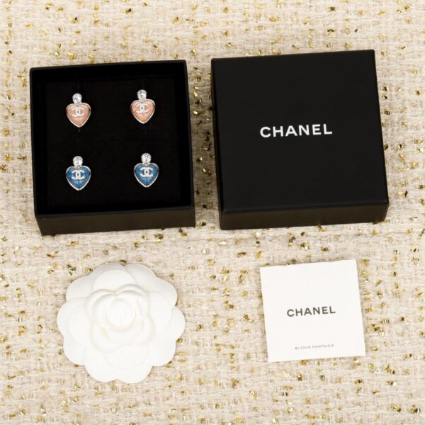 replik,replica,schmuck,1:1,beste,ohrringe,ring,Repliken Boutique / 【Chanel Ohrringe mit blauem Herz und Doppel-C】(O762F)