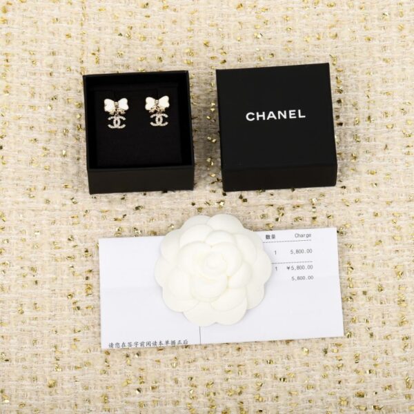 replik,replica,schmuck,1:1,beste,ohrringe,ring,Repliken Boutique / Neue Chanel Bow Pendant Double C Ohrstecker (X0S2Y)