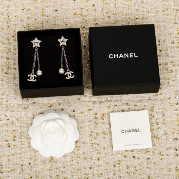 replik,replica,schmuck,1:1,beste,ohrringe,ring,Repliken Boutique / 【Chanel Ohrringe mit fünfzackigem Stern und Quaste, Doppel-C】(IMG20)