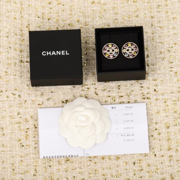 replik,replica,schmuck,1:1,beste,ohrringe,ring,Repliken Boutique / 【Chanel Ohrringe mit farbigen Diamanten, fünfzackigem Stern und Doppel-C-Design】(K3QK4)