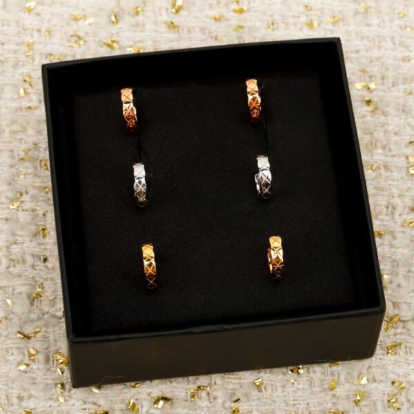 replik,replica,schmuck,1:1,beste,ohrringe,ring,Repliken Boutique / Gesteppte Ohrringe, individuell gestaltbar mit Echtgold und Diamanten. Gesteppte Coco Crush-Serie (LK5GS)