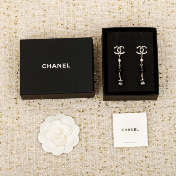 replik,replica,schmuck,1:1,beste,ohrringe,ring,Repliken Boutique / 【Chanel Ohrstecker aus schwarzem und rosa Emaille】(FSZ09)