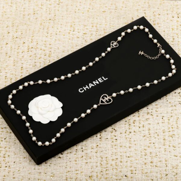 replik,replica,schmuck,1:1,beste,ohrringe,ring,Repliken Boutique / 【Chanel Perlen-Sweater-Halskette mit durchbrochenem Herzmuster】(SOQ7S)