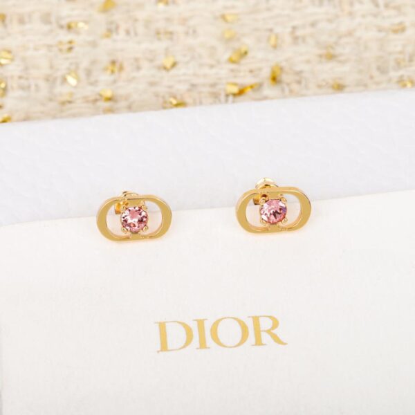 replik,replica,schmuck,1:1,beste,ohrringe,ring,Repliken Dior CD Ohrringe mit rosa Diamanten (70SHC)