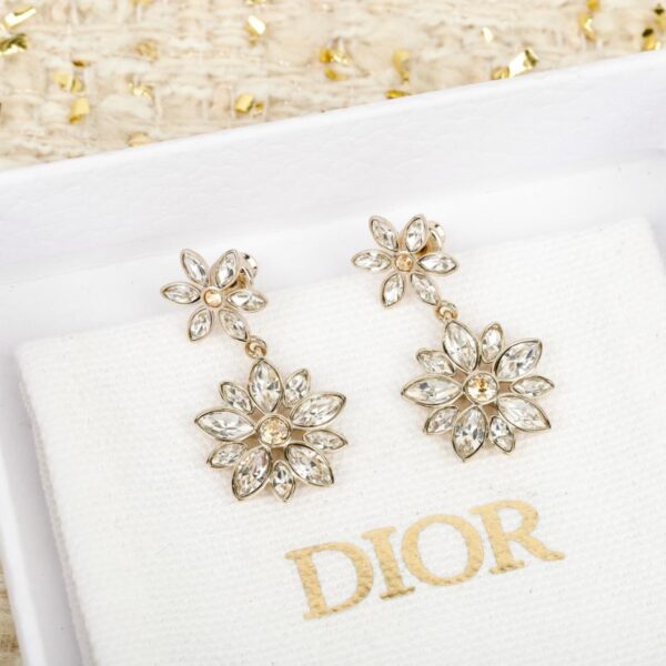 replik,replica,schmuck,1:1,beste,ohrringe,ring,Repliken Dior Gänseblümchen-Ohrringe mit Volldiamanten (309TA)