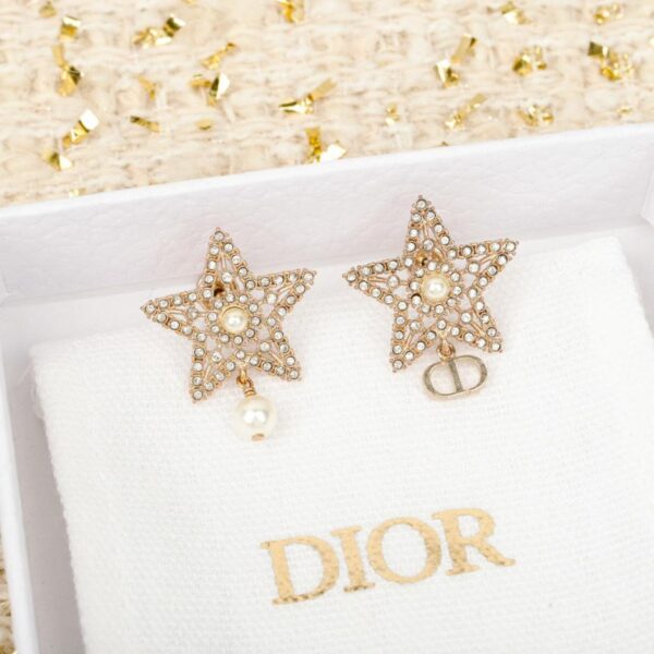 replik,replica,schmuck,1:1,beste,ohrringe,ring,Repliken Dior CD Ohrringe mit fünfzackigem Stern und Perlen (8MSEF)