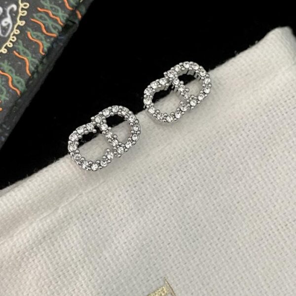 replik,replica,schmuck,1:1,beste,ohrringe,ring,Repliken Dior Mini CD Platin-Diamantohrringe (ZTAW9)
