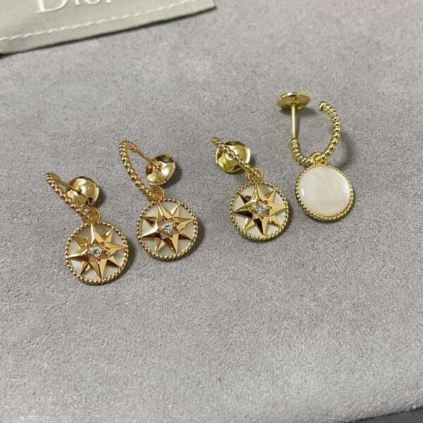 replik,replica,schmuck,1:1,beste,ohrringe,ring,Repliken Dior High-End Ohrringe mit Kompass aus weißem Perlmutt in V-Gold (AYY5L)
