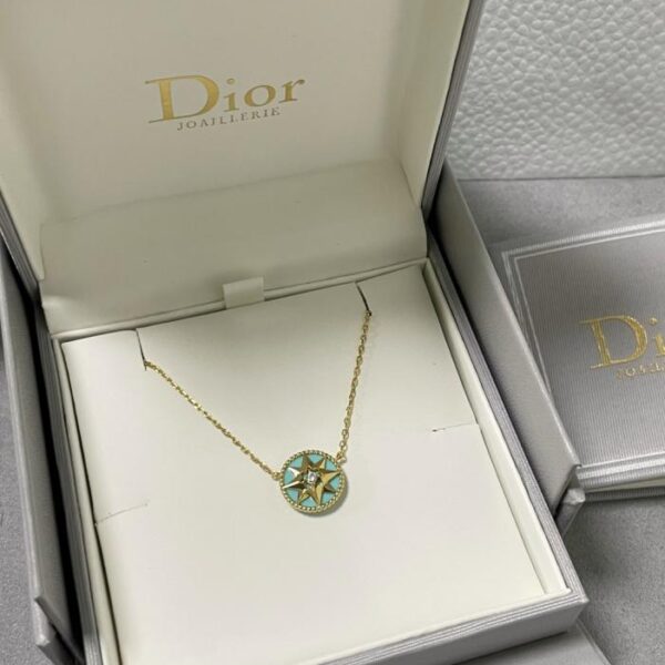 replik,replica,schmuck,1:1,beste,ohrringe,ring,Repliken Dior High Halskette mit Kompass aus weißem Perlmutt in V-Gold (E6M2W)