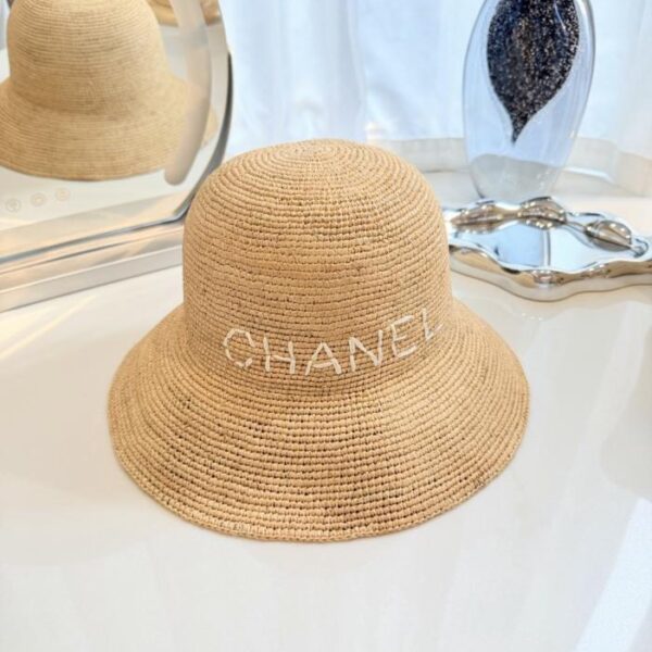 replik,replica,schmuck,1:1,beste,ohrringe,ring,Repliken Chanel Fischerhut aus handgewebtem Stroh, Naturraffia, handgehäkelt (L228A0)