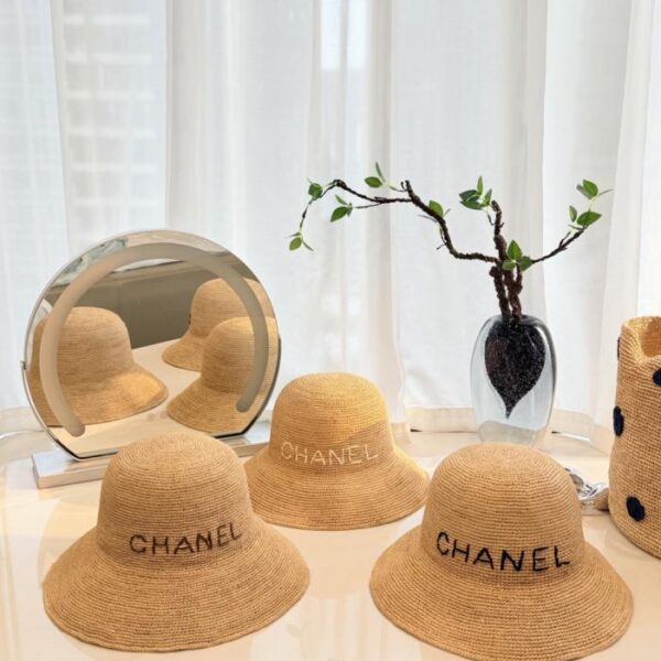 replik,replica,schmuck,1:1,beste,ohrringe,ring,Repliken Chanel Fischerhut aus handgewebtem Stroh, Naturraffia, handgehäkelt (L6NBCU)