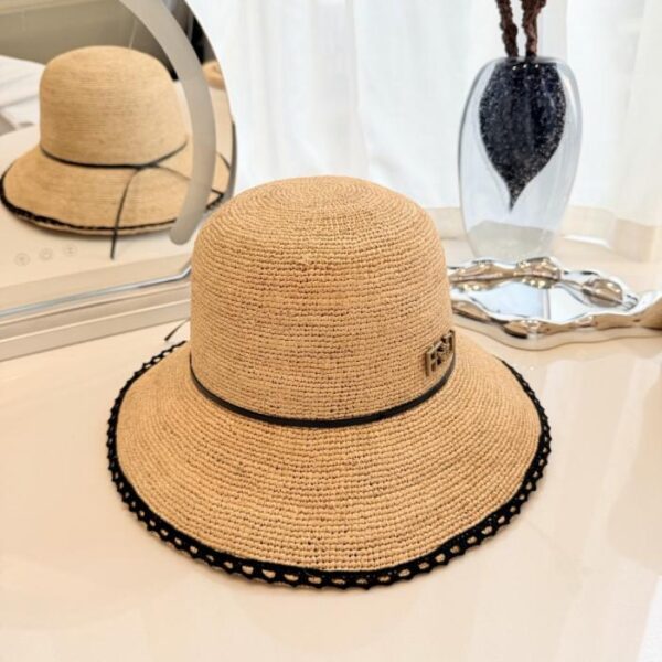 replik,replica,schmuck,1:1,beste,ohrringe,ring,Repliken FENDI Handgewebter Fischerhut aus Raffia, Naturraffia, handgehäkelt (8JW9CD)