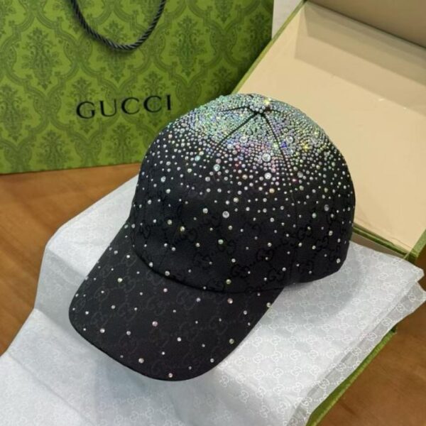 replik,replica,schmuck,1:1,beste,ohrringe,ring,Repliken Neue Haute-Couture-Baseballkappe von GUCCI mit durchgehendem Diamantmuster, Unisex-Stil (754TM9)