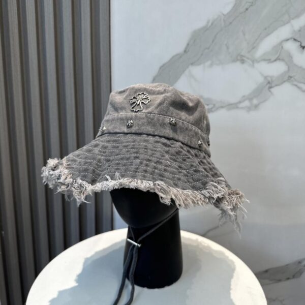 replik,replica,schmuck,1:1,beste,ohrringe,ring,Repliken Chrome Hearts Neuer Soft-Denim-Bucket-Hat mit ausgefransten Kanten (S2INLT)