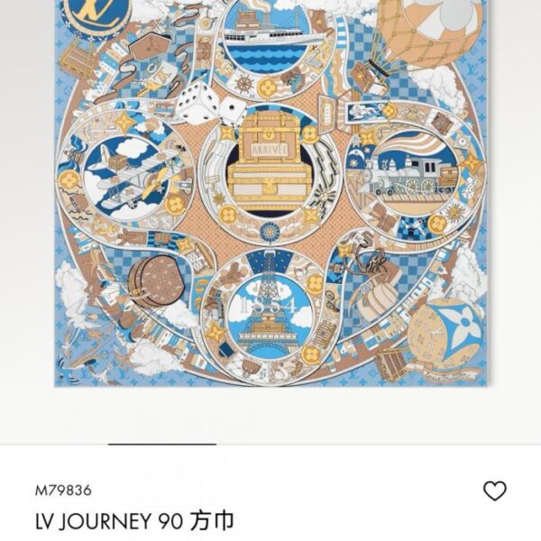 replik,replica,schmuck,1:1,beste,ohrringe,ring,Repliken SLV252018 Momme Doppelseitiger 90x90cm Köperseide LV „Journey“ (E1CJ9O)