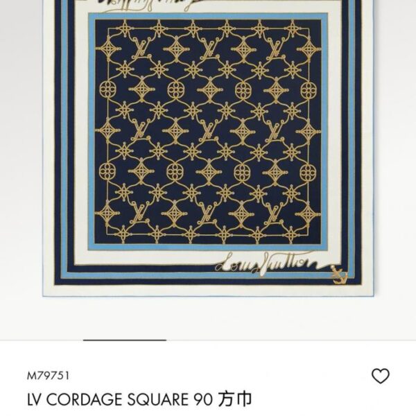 replik,replica,schmuck,1:1,beste,ohrringe,ring,Repliken SLV252118 Momme Doppelseitiger 90x90cm Köperseide LV „Cordage“ (0ZA2OY)
